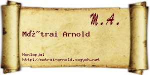 Mátrai Arnold névjegykártya